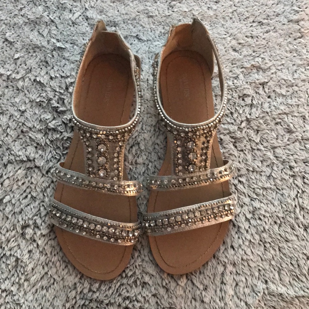 David’s bridal rhinestone flat sandals